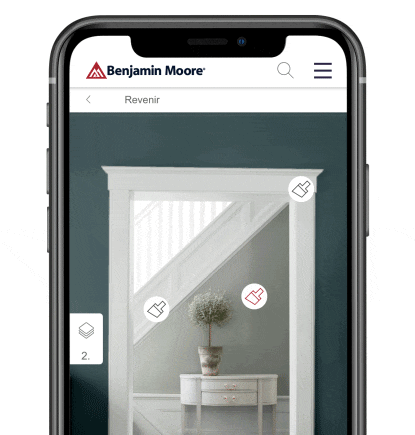 Capture d’écran de l’application Benjamin Moore Color Portfolio sur un téléphone intelligent.