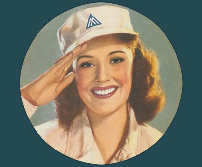 A photograph of Betty Moore, a fictional character created by Benjamin Moore for regular weekly radio programs from the 1930s to the 1960s.