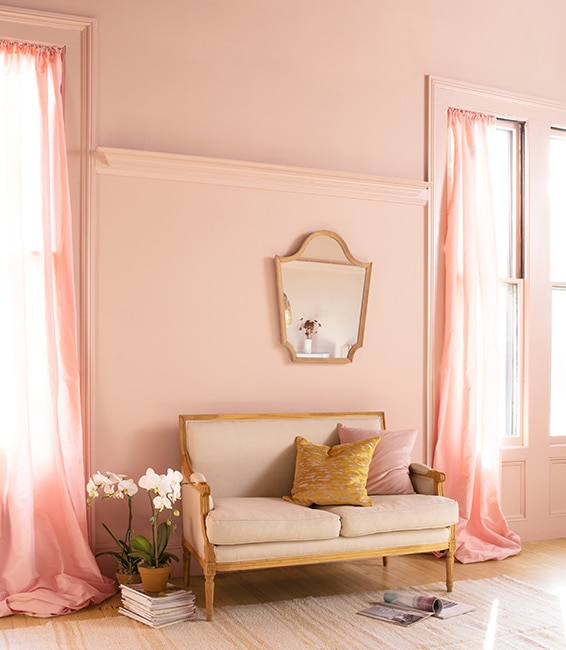 Ten pink interiors that range from rose blush to bright coral