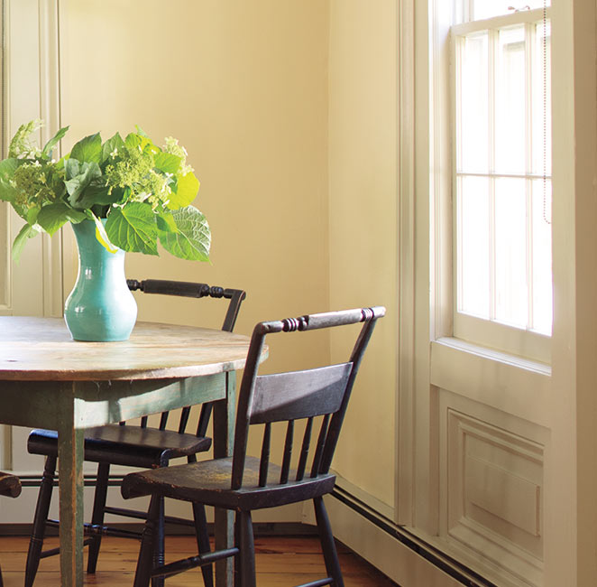 Pale yellow dining room top