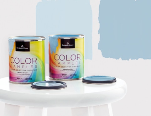 Paint color samples are available in any Benjamin Moore color. Paint color samples are available in any Benjamin Moore color.