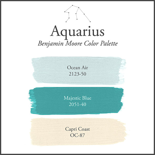 A white background with the Aquarius paint color palette.