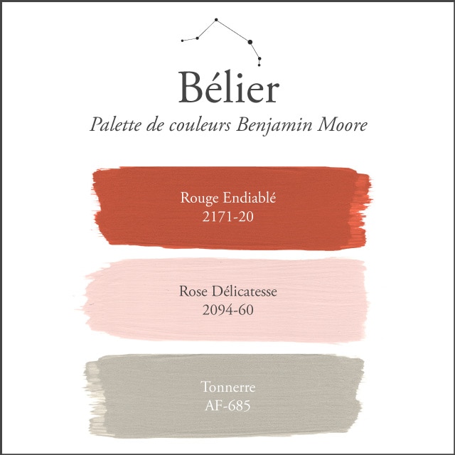 La palette de couleurs du Bélier sur un fond blanc. La palette de couleurs du Bélier sur un fond blanc.