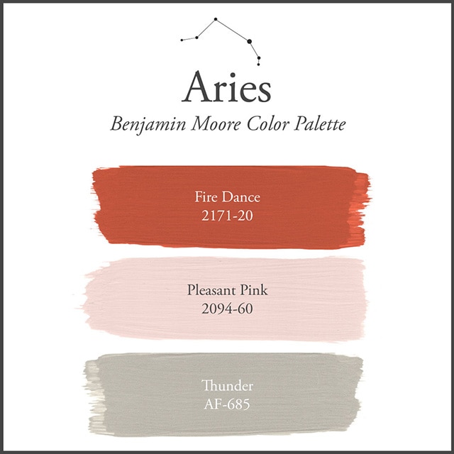 A white background with the Aries paint color palette.