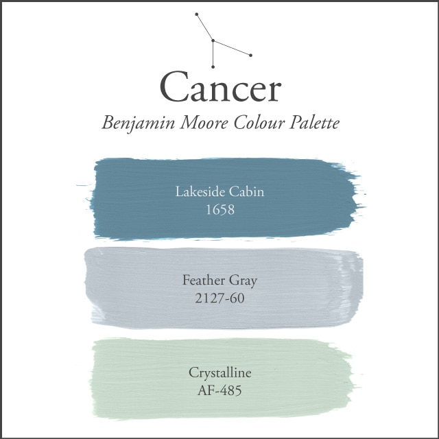 A white background with the Cancer paint colour palette.