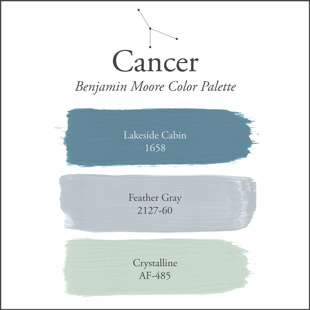 A white background with the Cancer paint color palette.