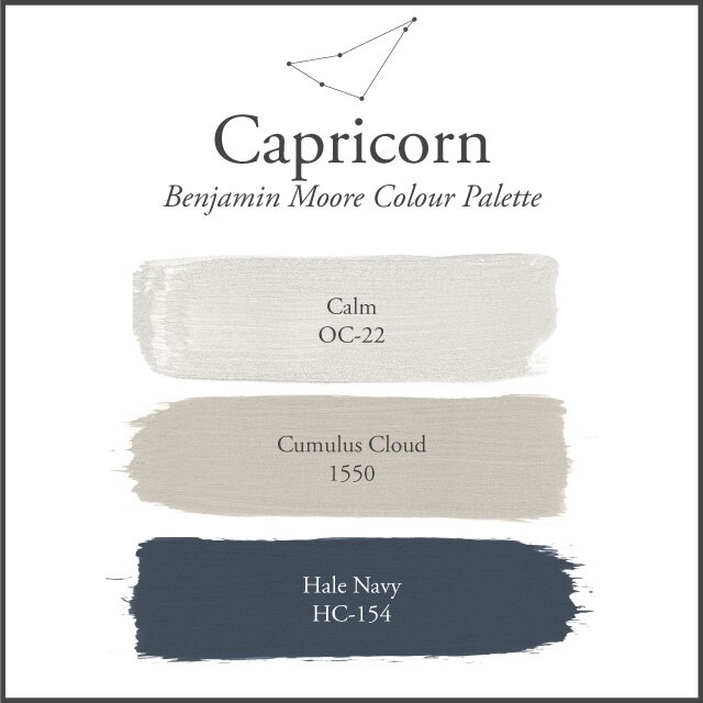 A white background with the Capricorn paint colour palette.