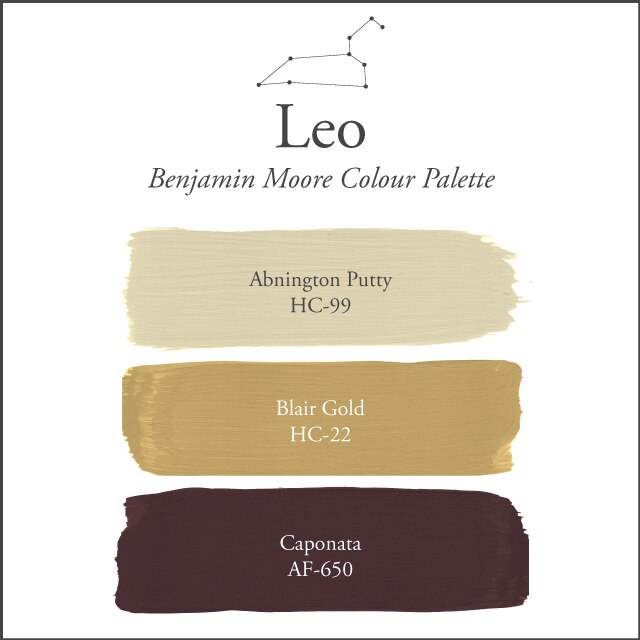A white background with the Leo paint colour palette.