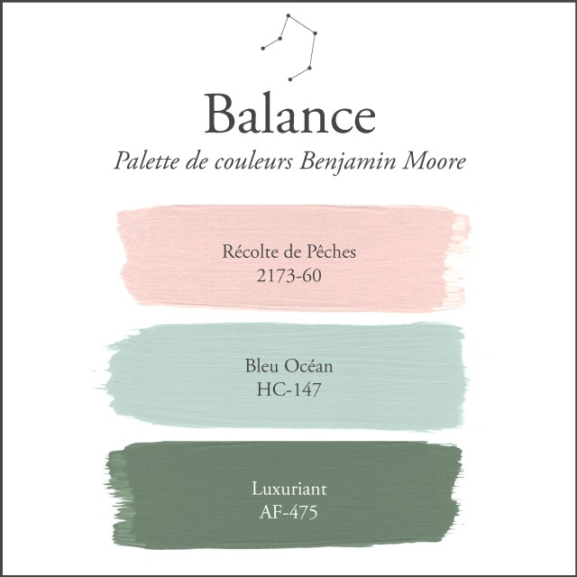 La palette de couleurs de la Balance sur un fond blanc.