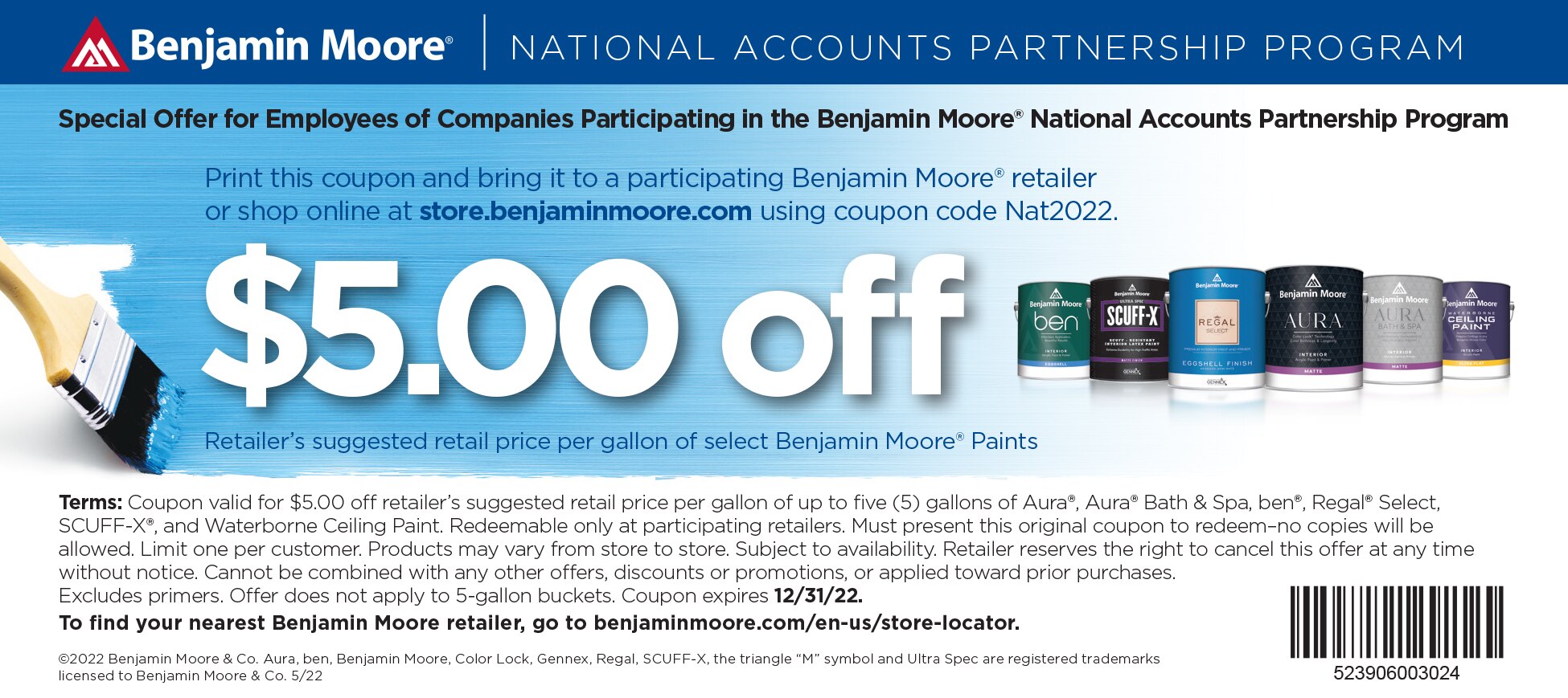National Accounts Employee Discount Coupon