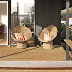 Relaxing deck space with Montauk chairs