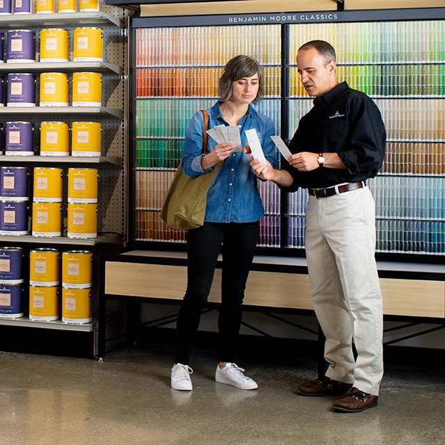 The interior of an independently owned Benjamin Moore retailer.