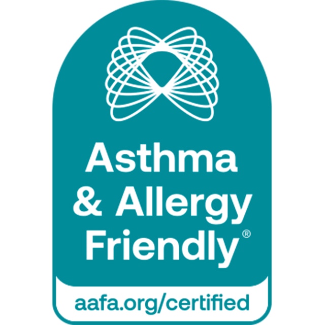 A seal indicating Asthma and Allergy Friendly® certification. A seal indicating Asthma and Allergy Friendly® certification.