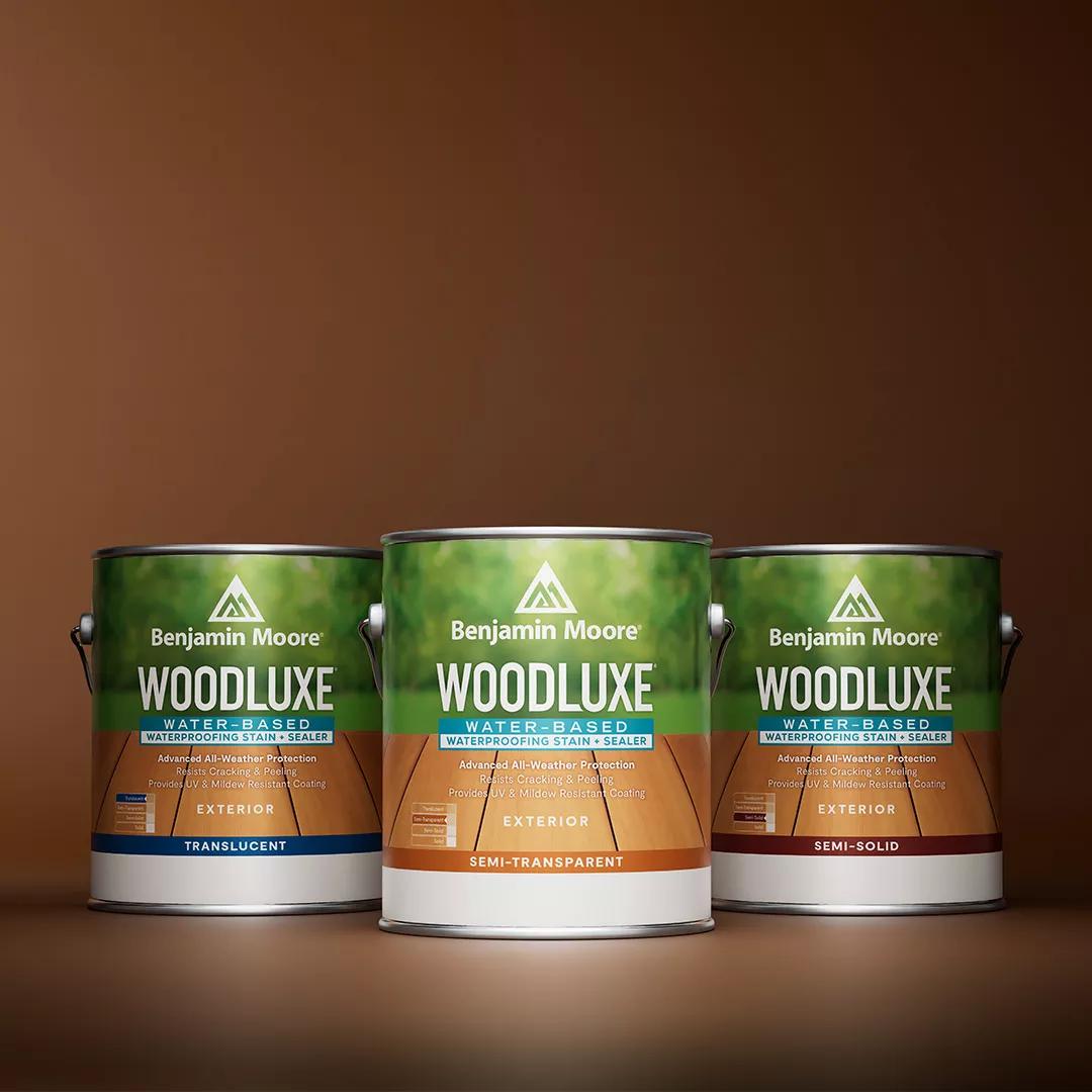 Línea de productos Woodluxe Tinte para exteriores + sellador