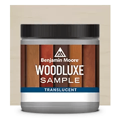 Miniatura del frasco de Woodluxe® Muestra de tinte para exteriores en Traslúcido sobre un fondo en Gris Blanquecino ES-78.