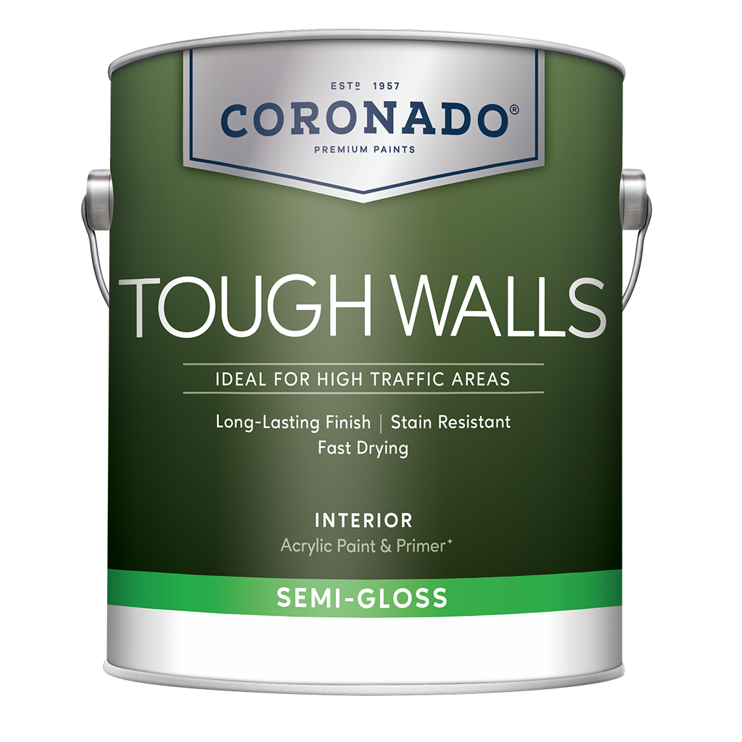 Tough Walls Imprimador y pintura acrílica para paredes resistentes, semibrillante